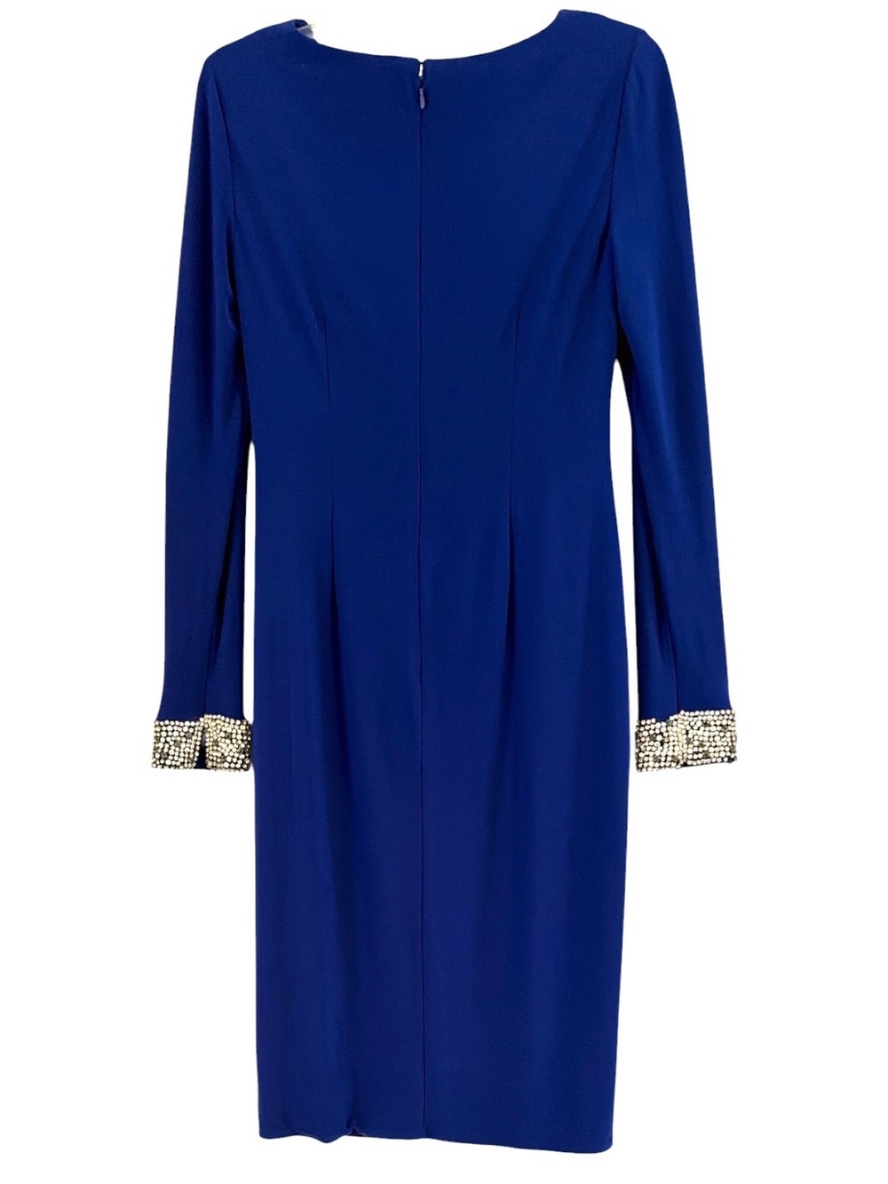Vince Camuto Royal Blue Crystal Cuff Ruched Cocktail Dress 6